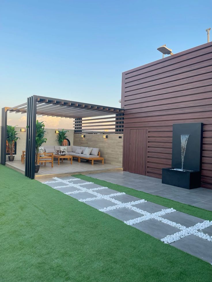 تكسيات وخشب باركية حديقة سطح # سطح منزل